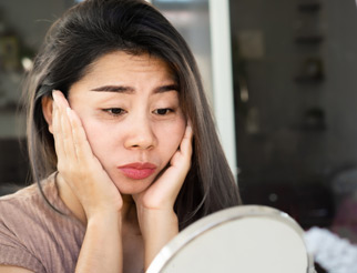 Blueish discoloration under the lower eyelids